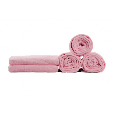 Serviette éponge rose poudré - 100% Coton 